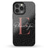 Monogram Personalized Dark Leopard iPhone Case