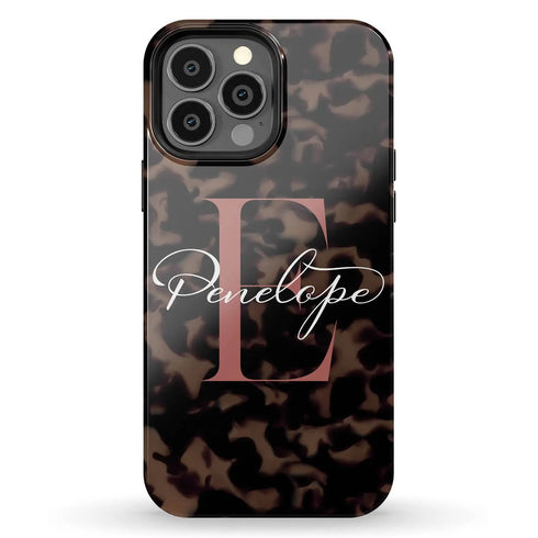 Monogram Personalized Tortoiseshell iPhone Case