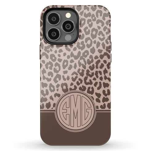Boho Leopard Personalized Monogram iPhone Case
