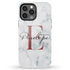Monogram Personalized White Marble iPhone Case