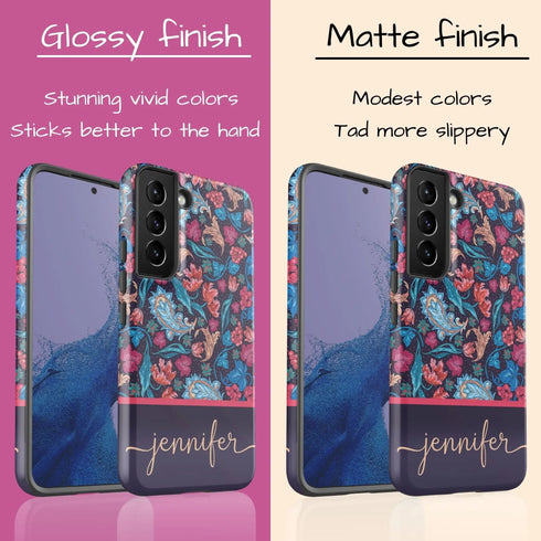Floral Paisley Custom Name Galaxy Case