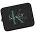 Dark Zebra Monogram Name Laptop Sleeve