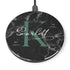 Monogram Personalized Black Marble Wireless Charger Pad