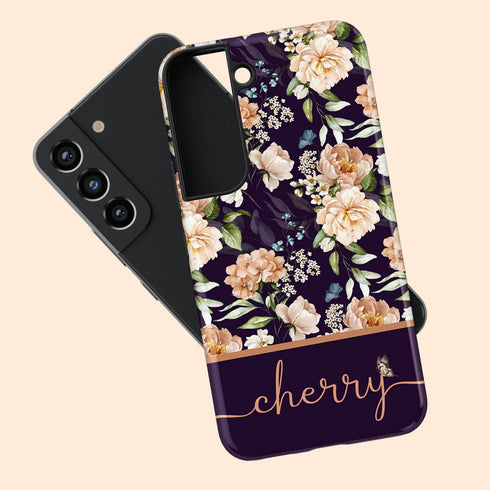 Blooming Flowers Custom Name Galaxy Case