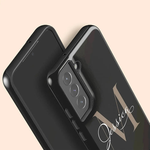 Monogram Personalized Solid Black Galaxy Case