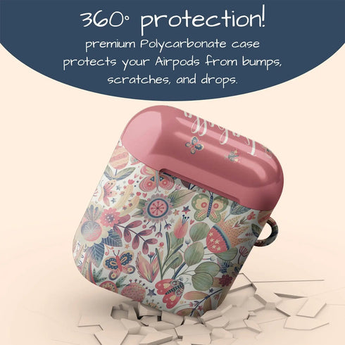 Cute Butterflies Custom Name AirPods Case