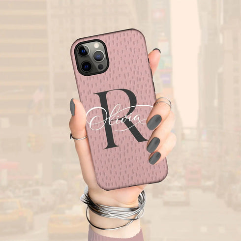 Monogram Personalized Spotted Dots iPhone Case