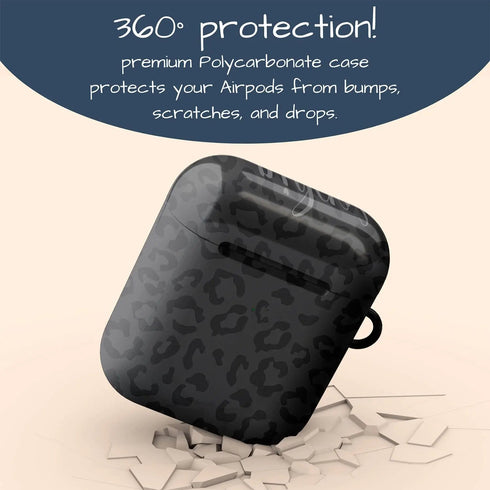 Dark Leopard Custom Name AirPods Case