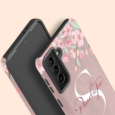 Cherry Blossom Monogram Personalized Galaxy Case