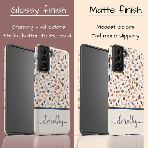 Terrazzo Pattern Custom Name Galaxy Case