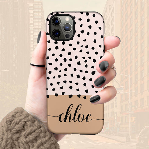 Spotted Dots Custom Name iPhone Case