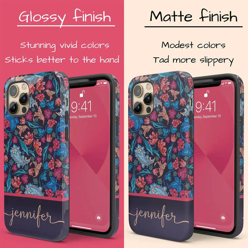 Floral Paisley Custom Name iPhone Case