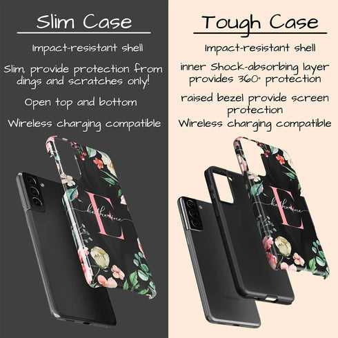 Monogram Roses Personalized Galaxy Case