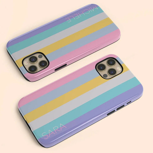 Pastel Rainbow Custom Name iPhone Case