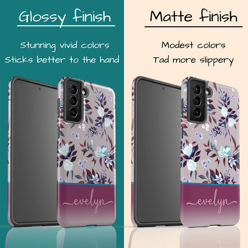 Custom Name Floral Galaxy Case