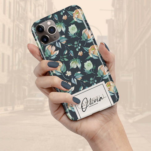 Delicate Flowers Custom Name iPhone Case