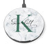 Monogram Personalized White Marble Wireless Charger Pad