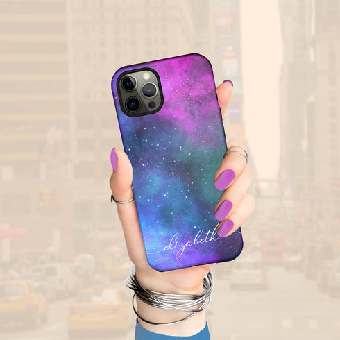 Galaxy Space Personalized Name iPhone Case