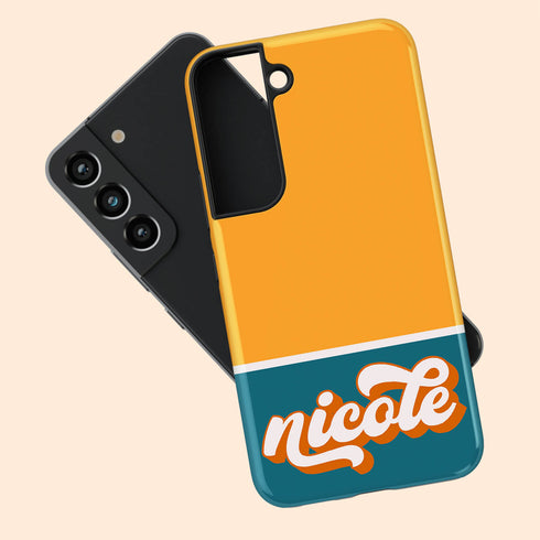 Retro Colors & Name Personalized Galaxy Case