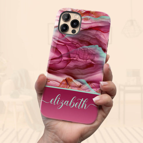 Alcohol Ink Patterns Custom Name iPhone Case