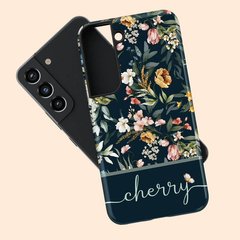 Elegant Flowers Custom Name Galaxy Case