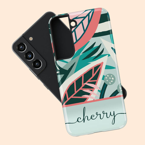 Tropical Flowers Custom Name Galaxy Case
