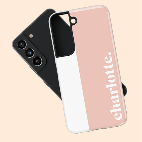 Elegant Striped Custom Serif Name Galaxy Case