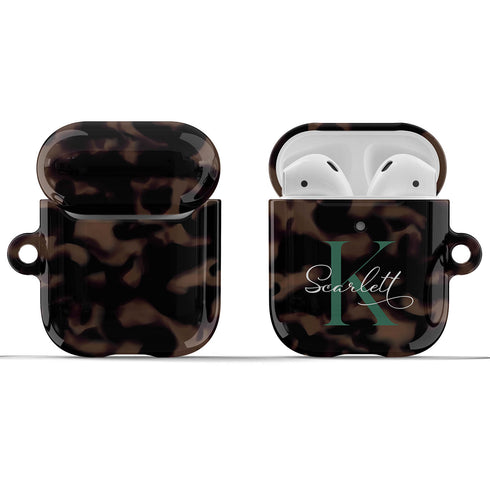 Monogram Personalized Tortoiseshell AirPods Case