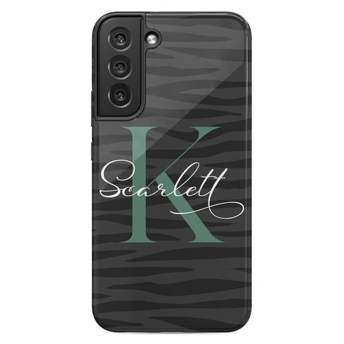 Monogram Personalized Dark Zebra Galaxy Case