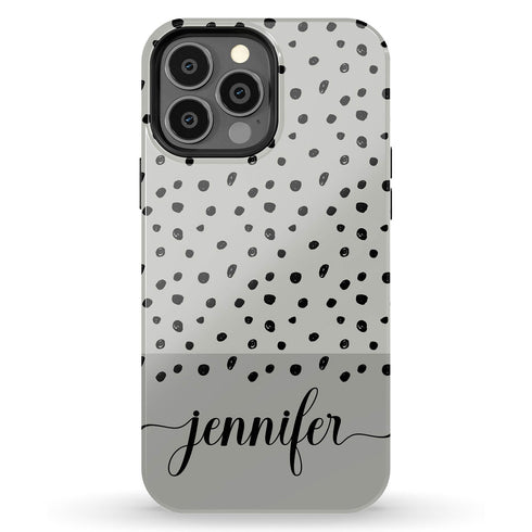 Speckled Dots Custom Name iPhone Case