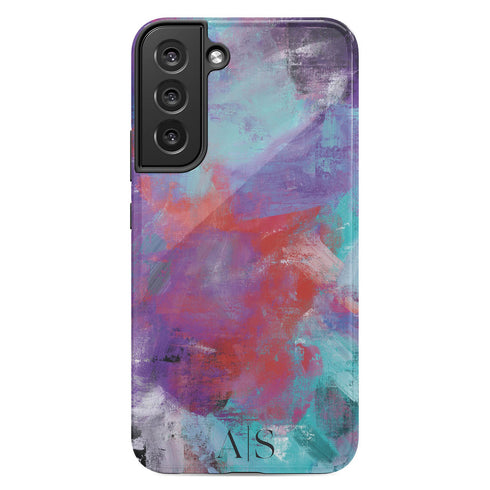 Colorful Abstract Oil Paint Custom Initials Galaxy Case
