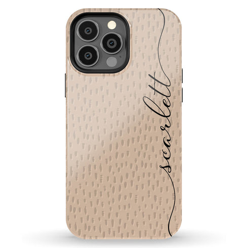 Personalized Name Calligraphy & Dots iPhone Case
