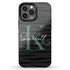 Monogram Personalized Dark Zebra iPhone Case