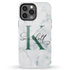 Monogram Personalized White Marble iPhone Case