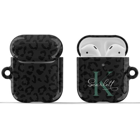 Monogram Personalized Dark Leopard AirPods Case