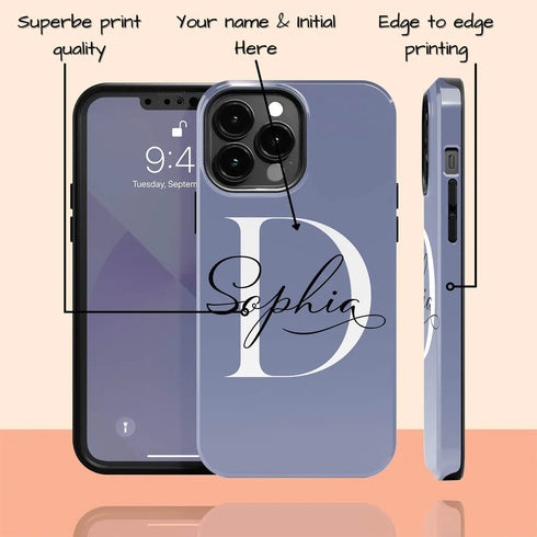 Monogram Personalized Light Solid iPhone Case