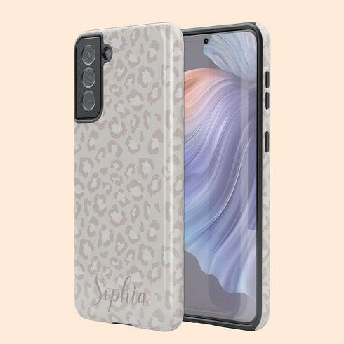 Light Leopard Personalized Name Galaxy Case
