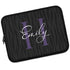 Dark Zebra Monogram Name Laptop Sleeve