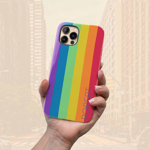 LGBTQ Pride Rainbow Custom Name iPhone Case