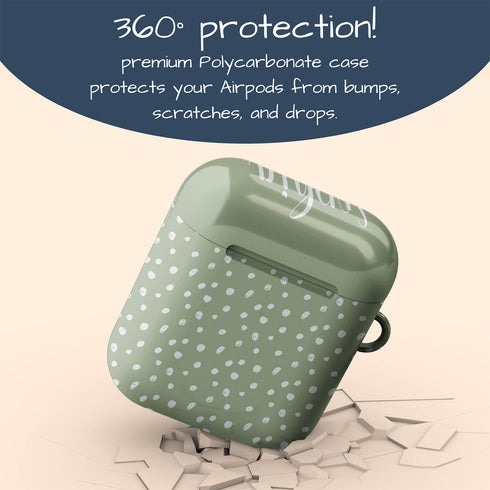 Speckled Polka Dots Custom Name AirPods Case