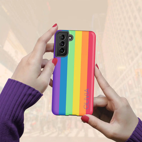 LGBTQ Pride Rainbow Custom Name Galaxy Case