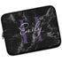 Black Marble Monogram Name Laptop Sleeve