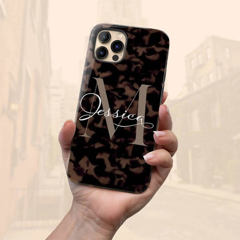 Monogram Personalized Tortoiseshell iPhone Case