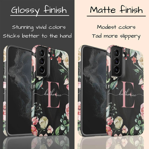 Monogram Roses Personalized Galaxy Case