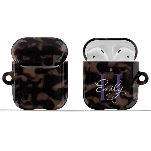 Monogram Personalized Tortoiseshell AirPods Case