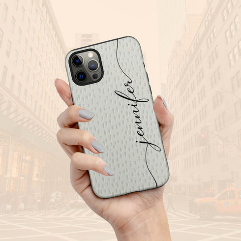 Personalized Name Calligraphy & Dots iPhone Case