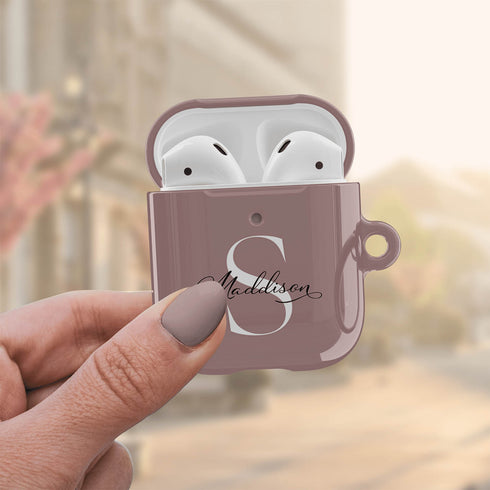 Monogram Personalized Light Solid AirPods Case