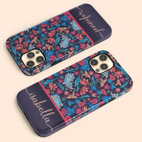 Floral Paisley Custom Name iPhone Case