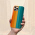 Orange & Teal Rainbow Custom Name iPhone Case