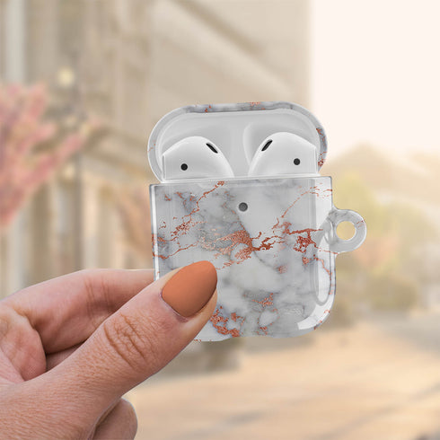 Trendy Marble Custom Name AirPods Case